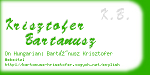 krisztofer bartanusz business card